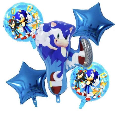 Sonic The Hedgehog Helium Foil Balloon Birthday Party Decoration SET OF 5 PCS