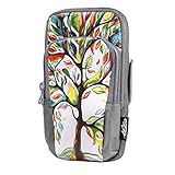 MoKo Running Armband, Multifunctional 2 Pockets Workout Sports Arm Bag, Sweatproof Cell Phone Pouch Holder Compatible with iPhone X/Xr/Xs Max, 8/7/6s Plus, Samsung S10/S9/S8 Plus, S7 Edge - Lucky Tree