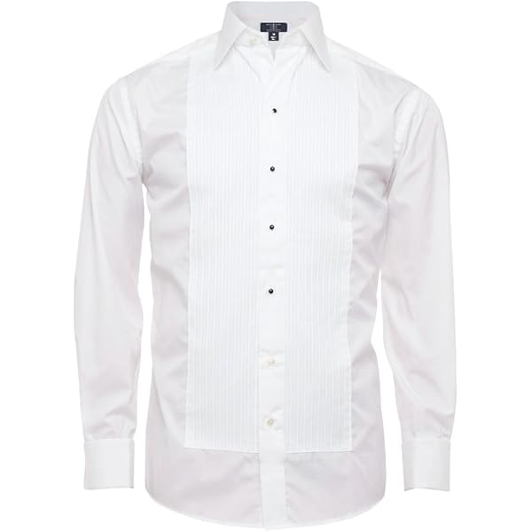 Amazon.com: Dobell Mens White Marcella Evening Tuxedo Shirt Slim Fit Wing  Collar Stud Button Front-14.5 : Clothing, Shoes & Jewelry