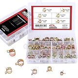 Hilitchi 120 Pcs Spring Band Type Action Fuel/Silicone Vacuum Hose Pipe Clamp Low Pressure Air Clip Clamp (10 x 7mm 10mm 11mm 14mm 16mm 17mm)
