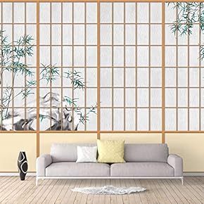 Wall Murals for Bedroom Japanese Grid Windows Removable Wallpaper Peel and Stick Wall Stickers - 66x96 inches