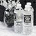Black and Silver 50th Birthday Party Water Bottle Labels | Shiny Foil | 24 Count