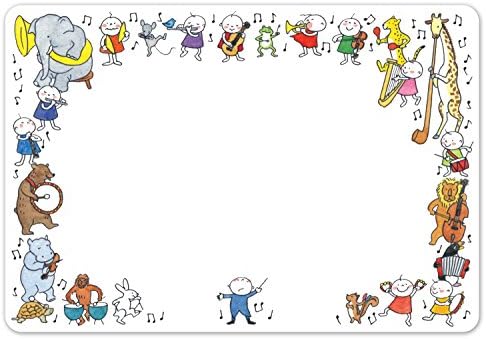 Frontia Cute Lovely Unique Blank Note Cards Message Cards - Set of 10 Cards with Envelopes - 4.2"x6.1" (Animal/Music)