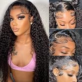 Hoiloxa 5x5 HD Lace Closure Wigs Human Hair Deep Wave Lace Front Wigs Human Hair Glueless Wigs Human Hair Pre Plucked Curly C
