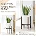 Mkono Plant Stand Mid Century Wood Flower Pot Holder Indoor Potted Rack Modern Home Decor, Up to 10 Inch Planter (Plant and Pot NOT Included), Dark Brown Square Leg