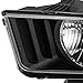 Auto Dynasty Factory Style Halogen Headlights Assembly Compatible with Ford Mustang Pony 5th Gen 2005-2009, Driver and Passenger Side, Black Housing Clear Corner