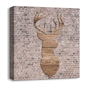 Canvas Wall Art Wood Feature Abstract Painting Artwork for Home Prints Framed - 12x12 inches