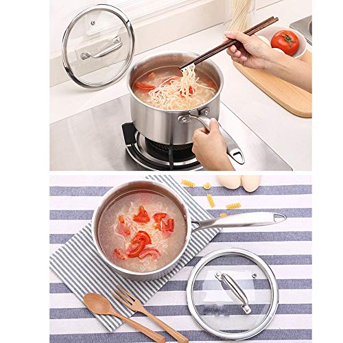 ROBDAE Saucepans Stainless Steel Saucepan with Toughened Glass Lid