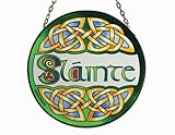 Irish Slainte Suncatcher - Irish stained glass window hanging. Irish gift designed in Galway Ireland.