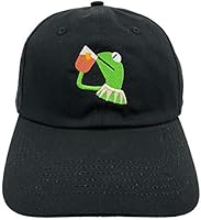 SYWHPS Kermit The Frog Dad Hat Cap Sipping Sips Drinking Tea Champion Lebron Costume (Black)