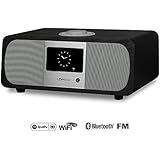 M3+ Wi-Fi/DLNA/Spotify connect /Internet Radio/ FM radio with Bluetooth and Clock 2.1 Speaker system (Black Oak)