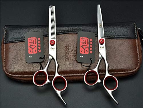 1 piece 703# 6.0 Inch 17.5cm Japan Kasho Red Screw Cutting Scissor Thinning Shears TOP GRADE Hairdressing Scissors Barbers Hair Scissors