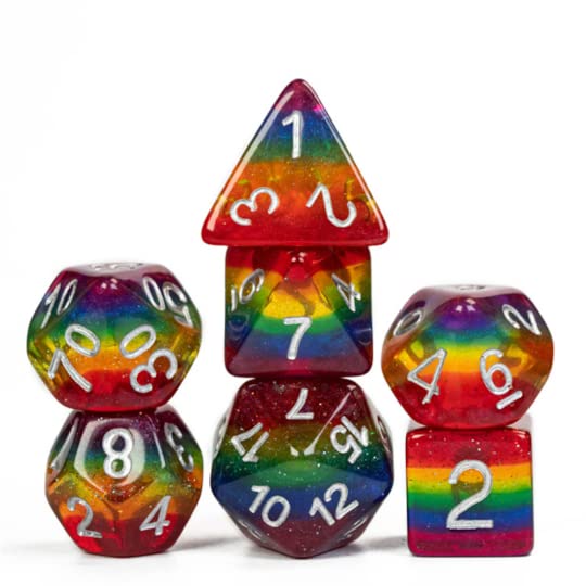 Gay Pride Flag Set - Pride Dice Set - TTRPG Dice Gay Pride Polyhedral Dice Set - Dice for RPGs and Tabletop RPGs