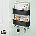 iDesign Twillo Steel Wall Mount 2-Tier Mail and Key Rack - 10.5