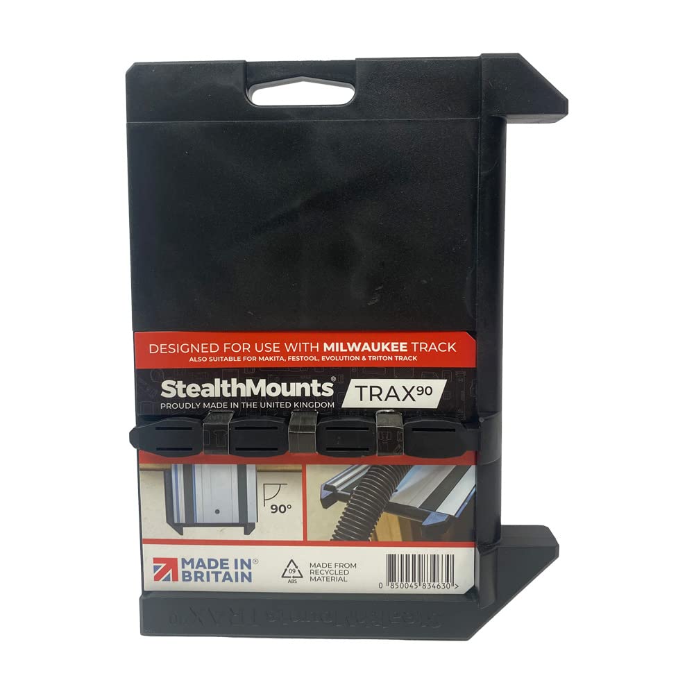 StealthMounts Trax90 Track Saw Square for Milwaukee | 90° Right Angle Plunge Saw Guide Rail Angle Stop
