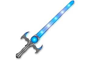 FLASHINGBLINKYLIGHTS Light Up Medieval Toy Sword with ICY Blue & White LED Lights