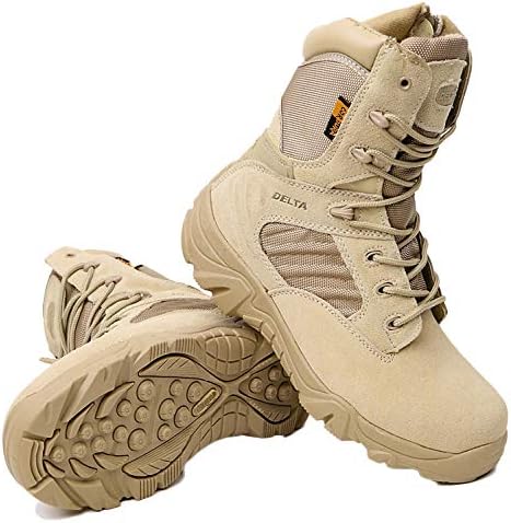 Hiking Shoes for Men Waterproof Lightweight High-top Walking Shoes Climbing Boots Military Boots Leather Outdoor