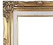 Ornate Baroque Gold Painted Wooden Frame with Cream Linen Liner Shabby Chic Picture Frame (8x10 w/ glass+back)