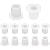 uxcell 12pcs Flanged Sleeve Bearings Plastic Bushings ID 6mm x OD 8mm x Length 10mm Silicone Bushings, White