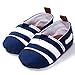 Ecosin Baby Blue Stripe Sneaker Anti-Slip Soft Sole Toddler Prewalker (0-6months)