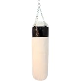 Last Punch Black Canvas Punching Bag with Chains