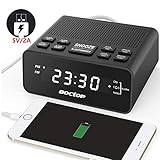 Digital Alarm Clock, USB Alarm Clock Radio with USB Charging Port, FM Radio, Sleep Timer, 0.6