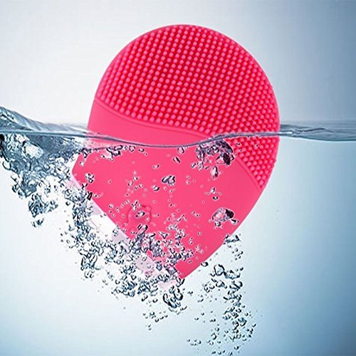 Facial Cleansing Brush - Electric Waterproof Silicone Face massager Anti-Aging Skin Cleanser and Deep Exfoliator - Makeup Removal Tool for Facial Polish and Scrub. 100% Satisfaction Guaranteed! in Pink or Blue (Pink)