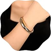 JWICOS Gold Cuff Bangle Bracelet for Women Trendy Hinged Round Cuff Gold Bracelet Minimalist Bangle Jewelry Accessories
