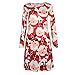 Jinshida Women's Christmas Santa Claus Printed Stretchy Long Sleeve Dress