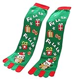 Creazy Toe Socks Christmas Women Casual Socks Cute Unisex Long Socks (c)