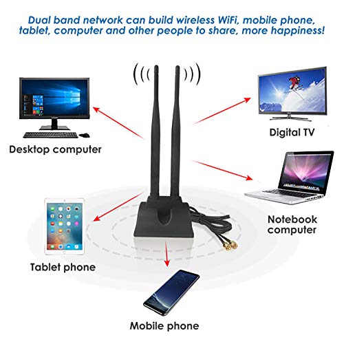 Antena-WiFi-SMA-24G-58G-Base-Magnetica-de-Doble-Frecuencia-5dBi-con-Cable-de-Extension-RP-SMA-Antena-Router-para-Tarjeta-y-Camara-WiFi-e-Inalambricas-PCI-Enrutador-Inalambrico-Bluetooth