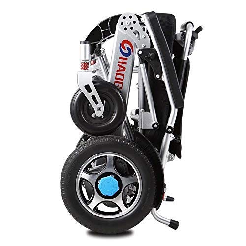 KPLM Folding lightweight electric wheelchair powerchair, 6mph and 15 miles range, 24V 20Ah lithium battery
