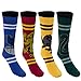 Harry Potter Men's 4 Pack House Crest Socks Gift Box Set (each featuring a different house crest), Fits shoe sizes 6-13