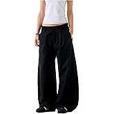 AIFARLD Mens Baggy Dress Pants Business Casual Wide Leg Zipper Fly Pleated Loose Banana Suit Trousers with Pocket