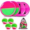Qrooper Kids Toys Toss and Catch Game Set, Ball Sports Games with Paddles Balls and Storage Bag, Classic Outdoor Games…