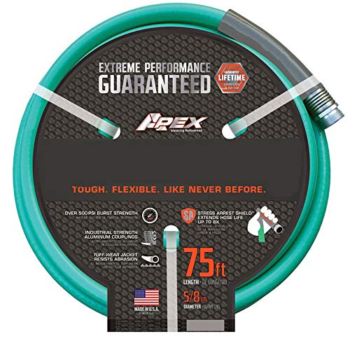 MRT SUPPLY Outdoor Garden Watering Hose, 5/8 Inch x 75 Feet with Ebook