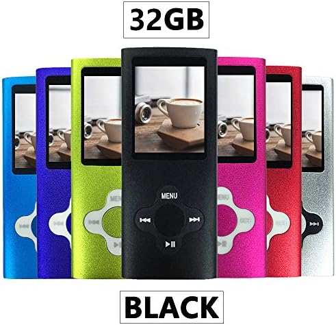 Wyne Technology 32GB MP3 MP4 Music Player 1.78" LCD Screen Slim &amp; Compact Multifunctional Player with FM Radio Multi-lingual System Video Player Photo Viewer Voice Recording (Black)