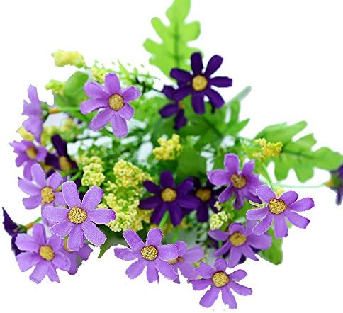 RuiLi Jump Orchid Chrysanthemum Artificial Daisy Silk Simulation Flowers Creative Wedding Party Vase Home Decor Furnishing Decor Wedding Bridal Bouquet