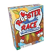 Rooster Race Family Board Game - High Low Guessing Game to Improve Memory and Counting with Fun Cards and Yellow Corn for All Ages, Kids and Adults 5 Years and Up