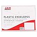 JAM PAPER Plastic Expansion Envelopes w/Hook & Loop Closure - Letter Booklet - 9 3/4 x 13 with 2 Inch Expansion - Clear - 12/Pack