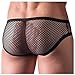 CHICTRY Mens See Through Mesh Openwork Buckled Bikini Briefs Underwear Black L