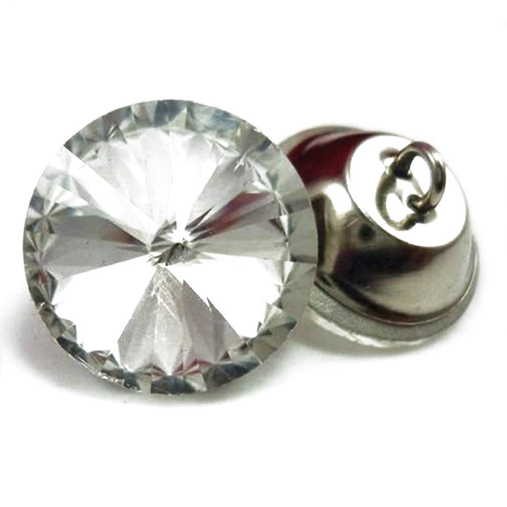 50PCS/LOT Sofa Crystal Button Clear Color Satellite Crystal Glass Buttons Sewing Buttons Headboard Decoration Crystal Buttons Upholstery Buttons (20mm, Clear Color)