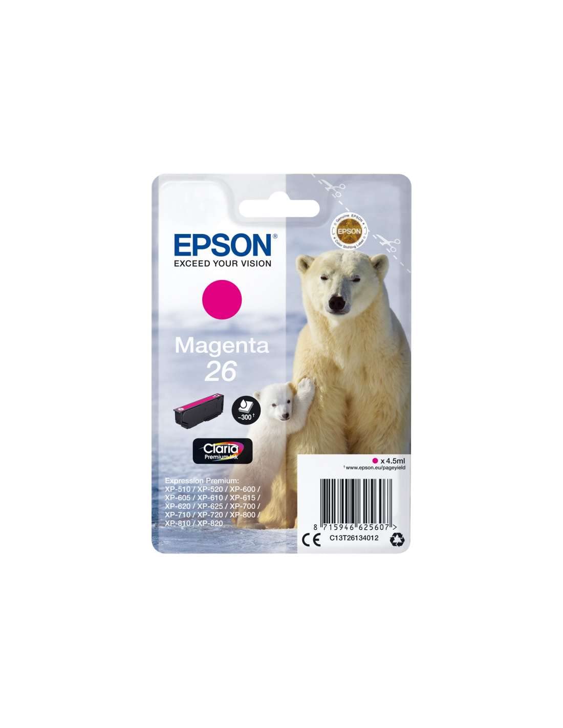 Epson 26 Polar Bear Magenta Genuine, Claria Premium Ink Cartridge