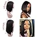 Kbeth Hair Straight 4x4 Lace Front Wigs Human Hair for Black Women Unprocessed Brazilian Virgin Remy Hair Wig 180% Density Straight Short Bob Lace Front Wig Natural Black Color (12 Inch, Straight Wig)