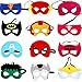 Sholin Superhero Dress Up Costumes 6 Double-Sided Design Satin Capes With 12 Felt Masks For Boys and Girls