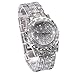 Huntmic Luxury Full Diamond Women Watch Rhinestone Stainless Steel Band Bracelet Wristwatch for Ladies