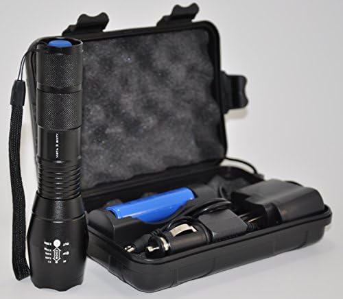 V3S Professional Series LED Tactical Flashlight - Cree XML T6 1000 Lumens - 5 Mode Zoom, Rechargeable 18650 Battery or 3 AAA Batteries (not included), Aircraft Grade Aluminum body - Water Resistant