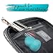 Makeup Bag Organizer by Blush | Train Style Case with Dual Zippered Compartments | Portable Travel Kit For Brushes, Foundation, and More | Perfect for Men and Women | Includes Blending Sponge