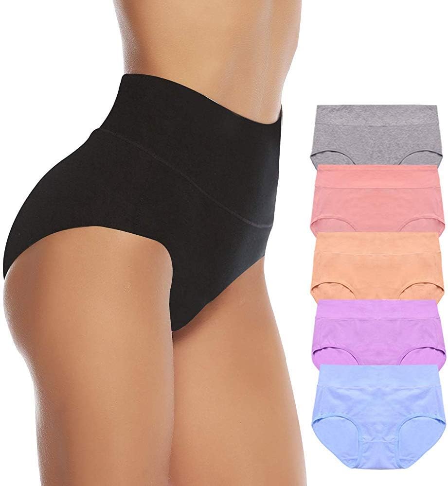 FashiolWomen's and girl's Plain Regular and Plus Size heavy fatty High Waist Tummy Control Underwear Panty ( Assorted Colour, Size 38 Till 48) Pack of 2