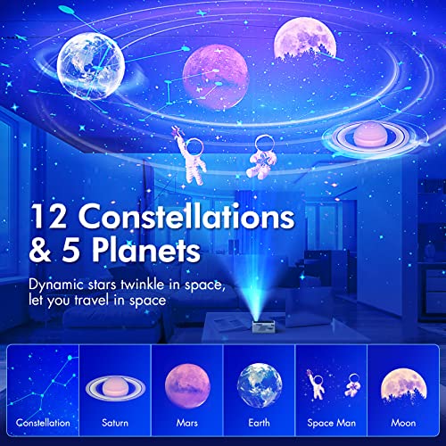 Galaxy Projector, 12 Constellations & 5 Star Projector Galaxy Light, Star Night Light